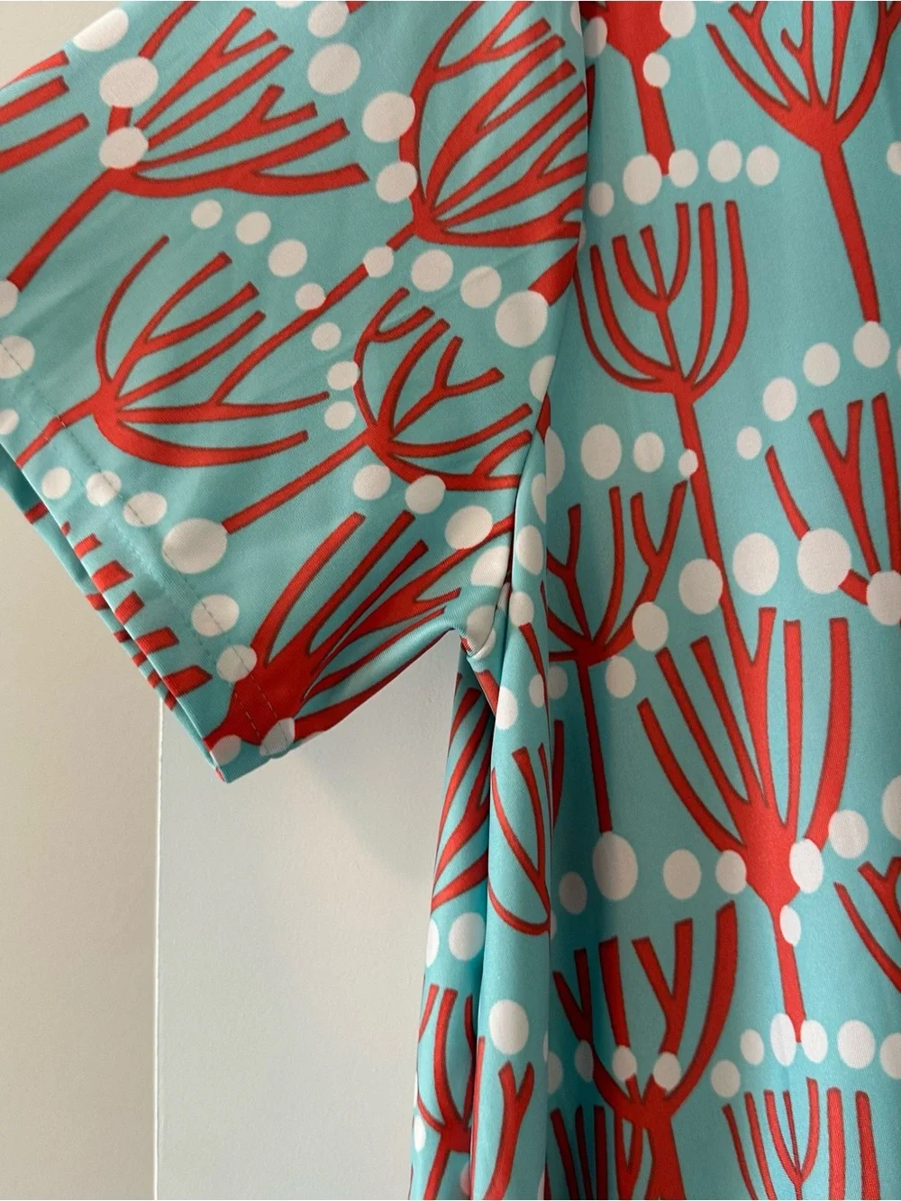 Buckhead Betties Aqua & Coral Printed V-Neck Dress XXL